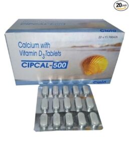 Cipcal-500, Calcium with Vitamin D3 Tablets, 60 Tablets