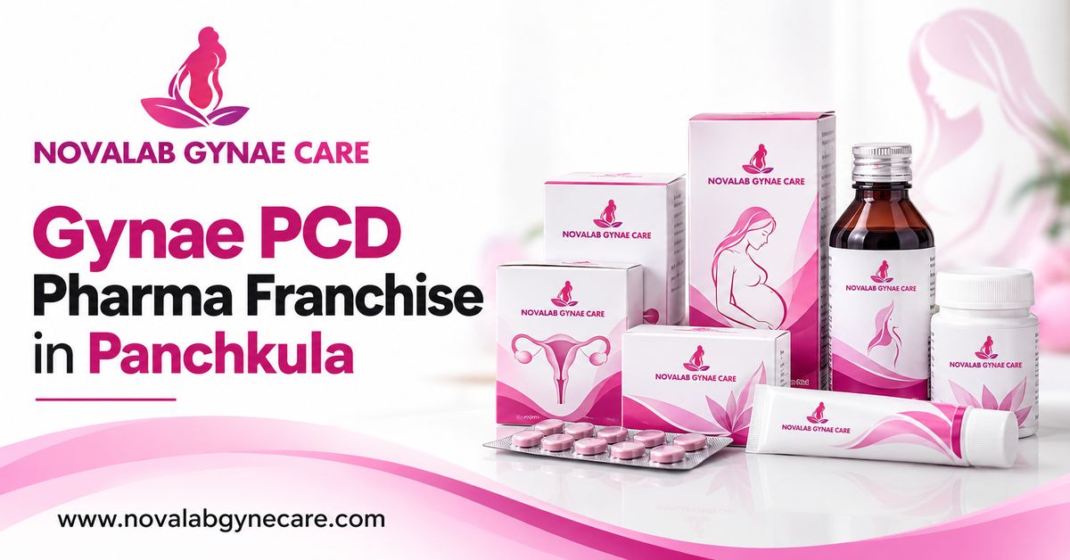 Novalab Gynae Care PCD pharma franchise banner featuring gynecology medicine products in Panchkula.